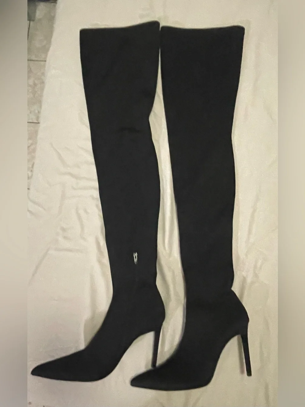 Zara Black Over-the-Knee Pointed Stiletto Boots